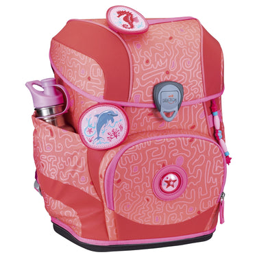 DerDieDas ErgoFlex Tiny Exklusiv Superflash - Schulranzen Set 5 tlg. (Coral Reef) - Markenkoffer