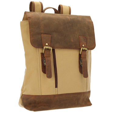 Dermata - Rucksack Canvas/Leder Kombination 39 cm (brown) - Ansicht 5