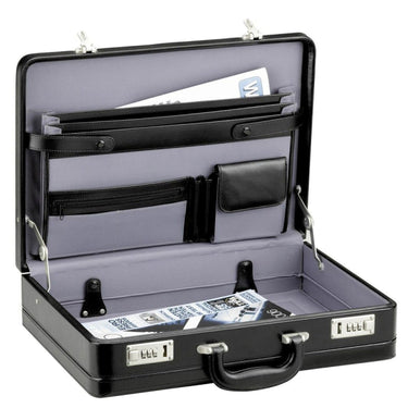 D&N Tradition Business - Aktenkoffer 45 cm erw. Leder (schwarz) - Markenkoffer