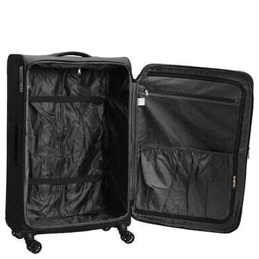 D&N Travel Line 9504 - 4 - Rollen - Trolley L 76 cm erw. (black) - Markenkoffer