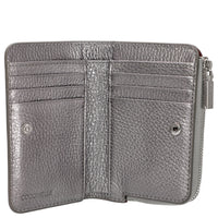 Coccinelle Metallic Soft - Cartera 6 tarjeteros 13 cm (acero)