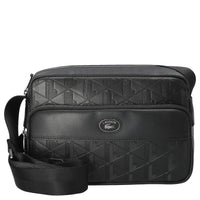 Lacoste Monograma - Bolso bandolera 24 cm (negro)