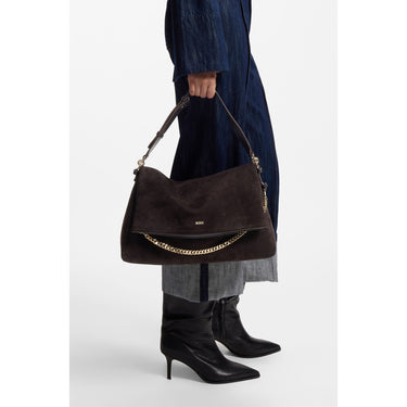 BOSS Women Yelena Shoulder Bag - Schultertasche 38 cm (dark brown)