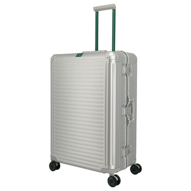 Travelite Next - 75 Años Edición de Aniversario - Maleta de 4 Ruedas L 77 cm (color: plata-verde)