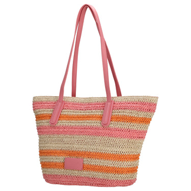Seidenfelt Savonlinna - Shopper 47 cm (natural straw with pink&orange stripes) - Ansicht 2