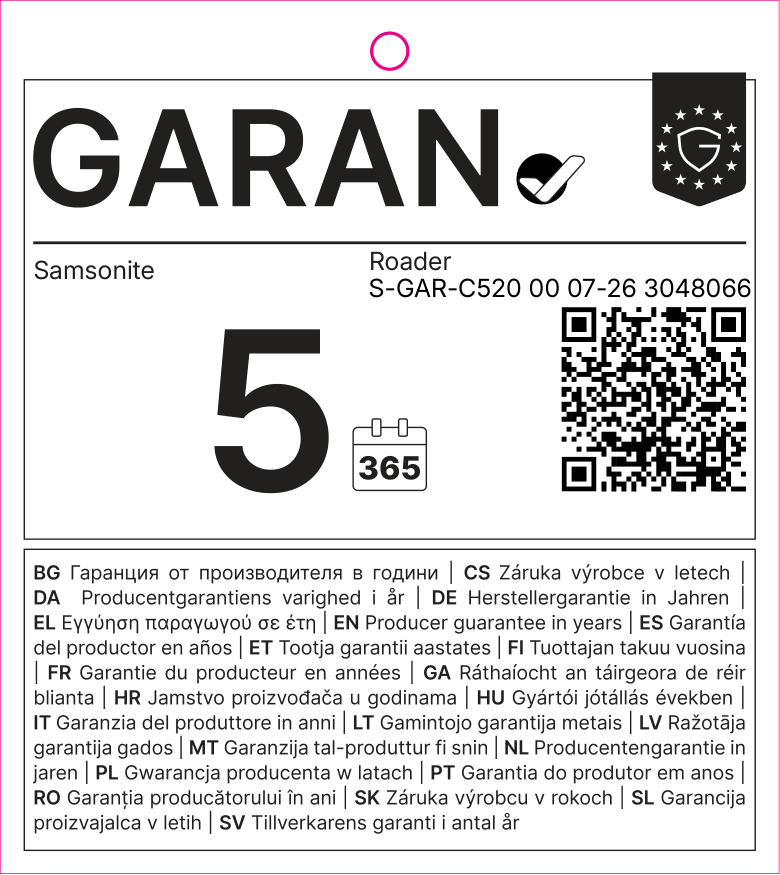 EU-GARAN-Label: Herstellergarantie in Jahren: 5 – Samsonite