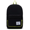 Herschel Pop Quiz 22 - Mochila 43 cm (negro enzyme ripstop/negro/amarillo de seguridad)