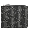 Lacoste The Blend - Cartera 3cc 11 cm RFID (monograma negro gris)