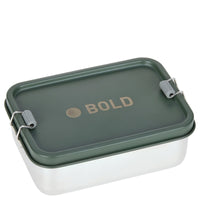 Lässig Lunchbox Stainless Steel Solid 18 cm - Brotzeitbox (Bold Dark Olive) - Markenkoffer