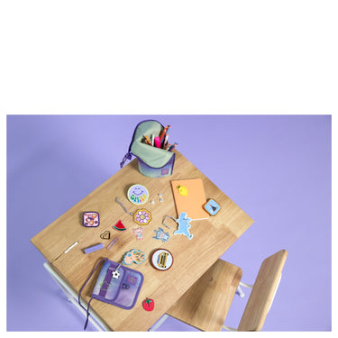 Lässig School Set Boxy Unique - Schulranzen Set 7tlg. (Gradient Green/Purple) - Markenkoffer