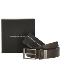 Porsche Design Grain - Gürtel 35 mm (dark brown, 120) - Markenkoffer