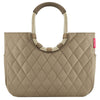 reisenthel shopping loopshopper L - Bolsa de compras con marco 46 cm (rombos oliva)