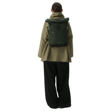 Sandqvist Icon Rolltop - Rucksack M 14" 60 cm (dawn green with dark brown leather) - Markenkoffer
