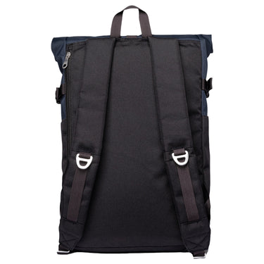 Sandqvist Icon Rolltop - Rucksack M 14" 60 cm (multi black/ navy with black leather) - Markenkoffer