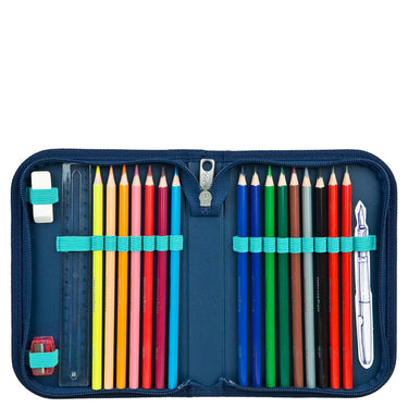 Scooli EasyFit Glow DIN - Schulranzen Set 5tlg. (Dotty Dolphin) - Markenkoffer