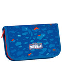 Scout Alpha Exklusiv Superflash - Schulranzen Set 4tlg. (Blue Dino) - Markenkoffer