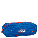 Scout Alpha Exklusiv Superflash - Schulranzen Set 4tlg. (Blue Dino) - Markenkoffer