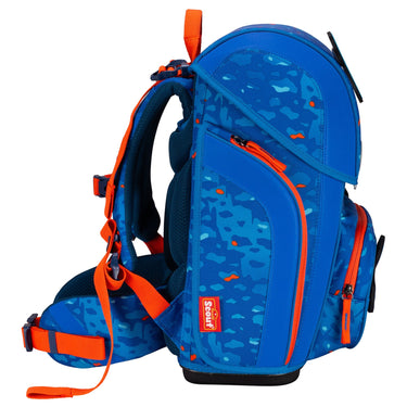 Scout Genius Exklusiv Superflash - Schulranzen Set 4tlg. (Blue Dino) - Markenkoffer