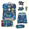 Scout Neo Exklusiv LED - Set de mochila escolar 4 piezas (Planets)