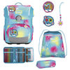 Scout Neo Exklusiv Safety Light - Set de mochila escolar 5 piezas (Happy Rainbow)