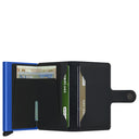Secrid Matte Miniwallet - Geldbörse RFID 6.5 cm (black - blue) - Markenkoffer