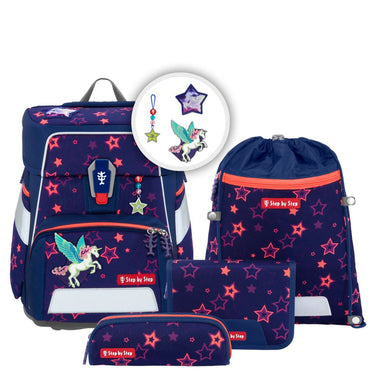 Step by Step Space Shine - Schulranzen Set 5tlg. (Pegasus Night Nuala) - Markenkoffer