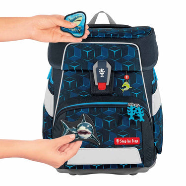 Step by Step Space Shine - Schulranzen Set 5tlg. (Shark Dexter) - Markenkoffer