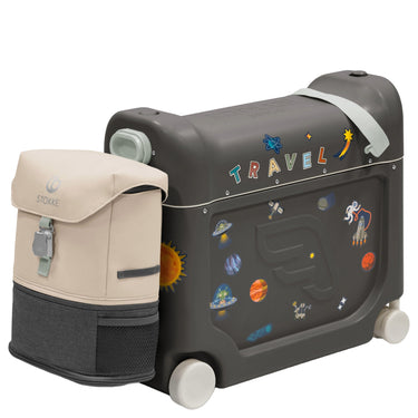 Stokke® JetKids™ Reiseset BedBox 46 cm Set 2 tlg. - 4 - Rollen - Kabinentrolley (midnight grey) - Markenkoffer