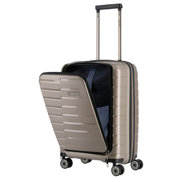 Travelite Air Base - 4 - Rollen - Kabinentrolley mit Vortasche S 55 cm (champagner) - Markenkoffer