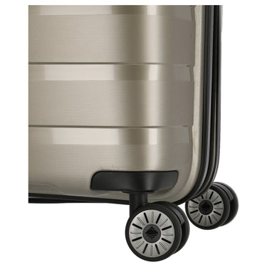 Travelite Air Base - 4 - Rollen - Trolley Set 3tlg. L/M/S Vortasche (champagner) - Markenkoffer