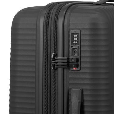Travelite Air Stripe - 4 - Rollen - Trolley 66 cm erw. (black) - Markenkoffer
