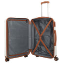 Travelite Bali - 4 - Rollen - Trolley M 67 cm (weiß/cognac) - Markenkoffer