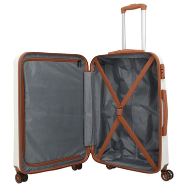 Travelite Bali - 4 - Rollen - Trolley M 67 cm (weiß/cognac) - Markenkoffer