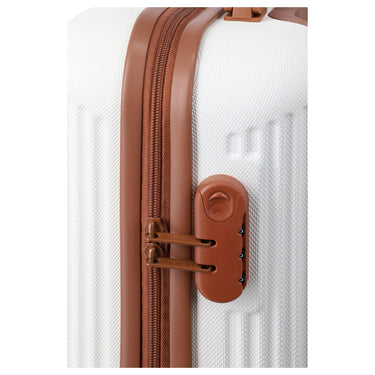 Travelite Bali - 4 - Rollen - Trolley M 67 cm (weiß/cognac) - Markenkoffer