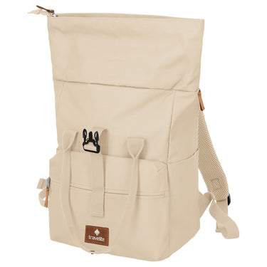 Travelite Basics Short Handle - Rolltop Rucksack 46 cm erw. (off - white) - Markenkoffer
