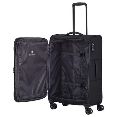 Travelite Chios - 4 - Rollen - Trolley M 67 cm erw. (schwarz) - Markenkoffer