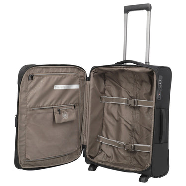 Travelite Crosslite - 2 - Rollen - Kabinentrolley S 54 cm erw. (black) - Markenkoffer