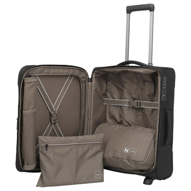 Travelite Crosslite - 2 - Rollen - Kabinentrolley S 54 cm erw. (black) - Markenkoffer