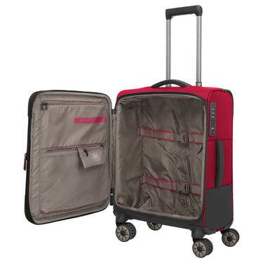 Travelite Crosslite - 4 - Rollen - Kabinentrolley S 55 cm erw. (red) - Markenkoffer
