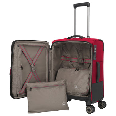Travelite Crosslite - 4 - Rollen - Kabinentrolley S 55 cm erw. (red) - Markenkoffer