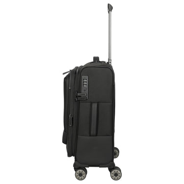 Travelite Crosslite - 4 - Rollen - Kabinentrolley S 55 cm erw. (schwarz) - Markenkoffer