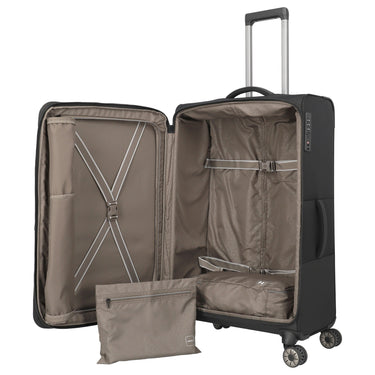 Travelite Crosslite - 4 - Rollen - Trolley L 77 cm erw. (black) - Markenkoffer
