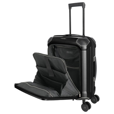 Travelite Millennium - 4 - Rollen - Kabinentrolley mit Vortasche S 55 cm (black) - Markenkoffer