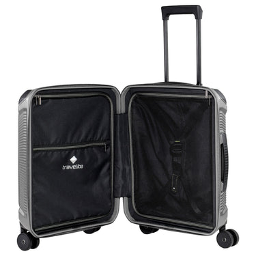 Travelite Millennium - 4 - Rollen - Kabinentrolley mit Vortasche S 55 cm (silver) - Markenkoffer