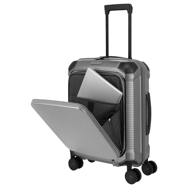 Travelite Millennium - 4 - Rollen - Kabinentrolley mit Vortasche S 55 cm (silver) - Markenkoffer