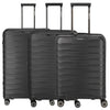 Travelite Mooby - Set de maletas de 4 ruedas L/M/S 3 piezas (negro)