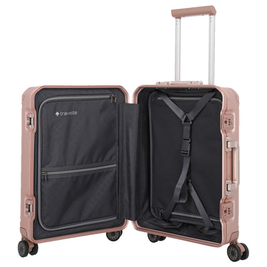 Travelite Next - 4 - Rollen - Kabinentrolley mit Vortasche S 55 cm (rose) - Markenkoffer
