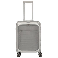 Travelite Next - 4 - Rollen - Kabinentrolley mit Vortasche S 55 cm (silber) - Markenkoffer