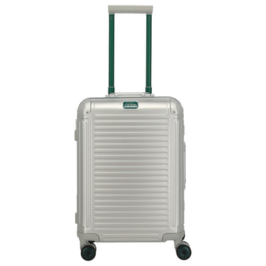 Travelite Next 75 Jahre Jubiläums - Edition - 4 - Rollen - Kabinentrolley S 55 cm (silber - grün) - Markenkoffer