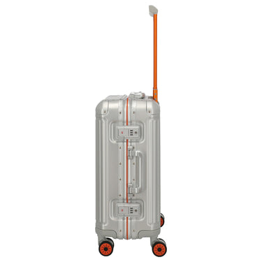 Travelite Next 75 Jahre Jubiläums - Edition - 4 - Rollen - Kabinentrolley S 55 cm (silber - orange) - Markenkoffer